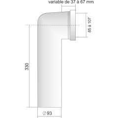 Pipe longue coudée 93 mm - REGIPLAST - PL93