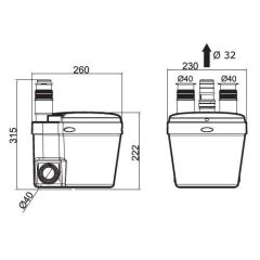 Pompe de relevage compact pour cuisine / buanderie - WATERMATIC - WVD110S